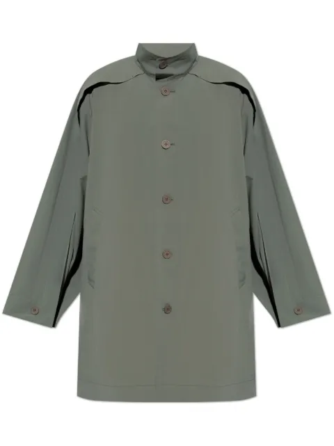 Homme Plissé Issey Miyake Wing stand-collar mid-length coat