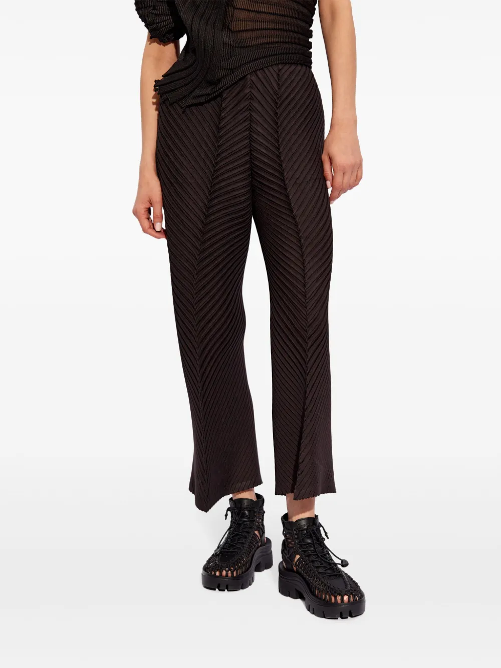 Issey Miyake Cropped broek Bruin
