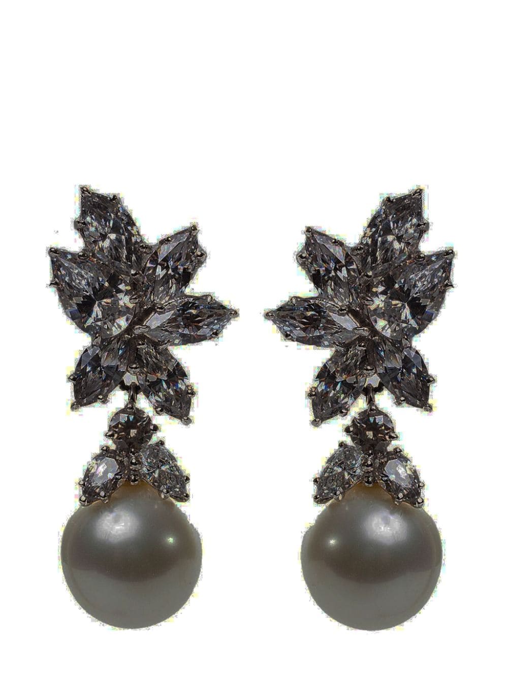 faux-pearl drop earrings