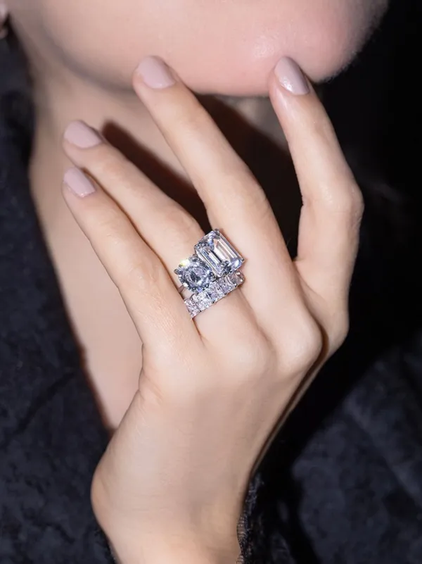 Fantasia By Deserio Emerald oval-cut Ring Silver FARFETCH JO