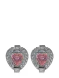 Fantasia by Deserio 14kt white gold heart stud earrings