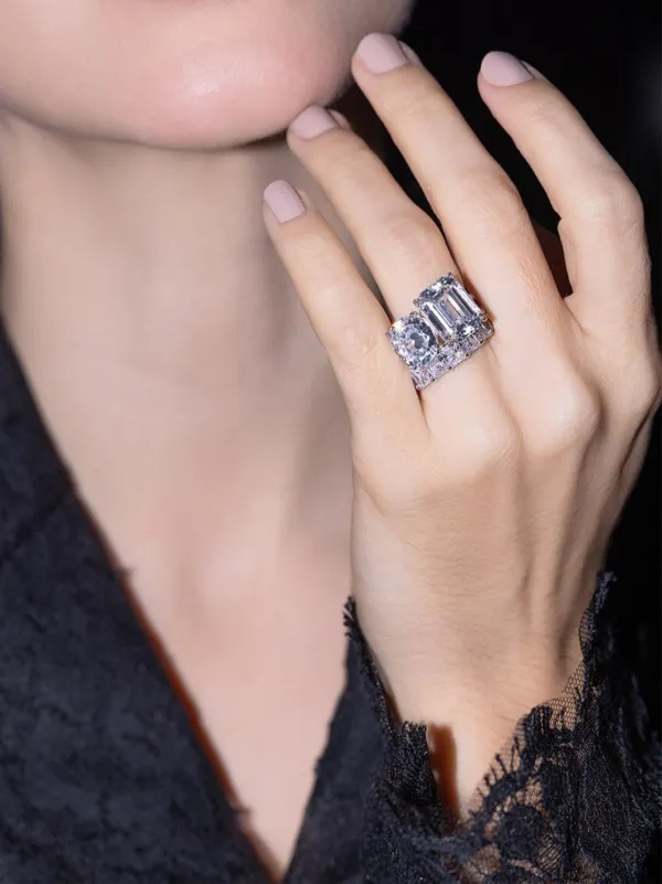 Fantasia By Deserio 14kt Gold Vermeil Eternity Band Ring Silver  FARFETCH PH