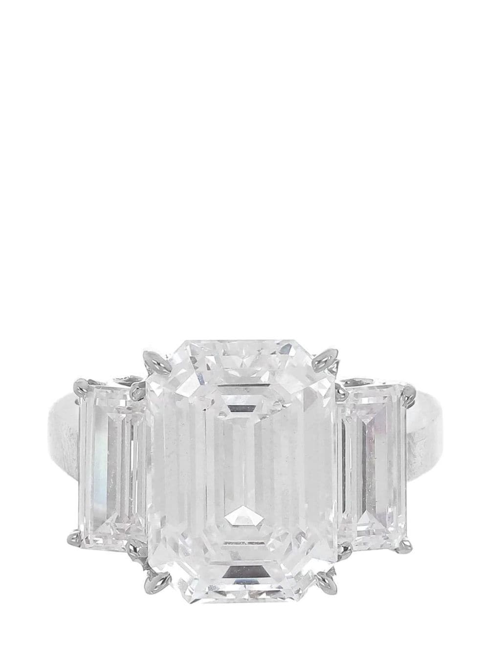 14kt white gold cubic zirconia ring
