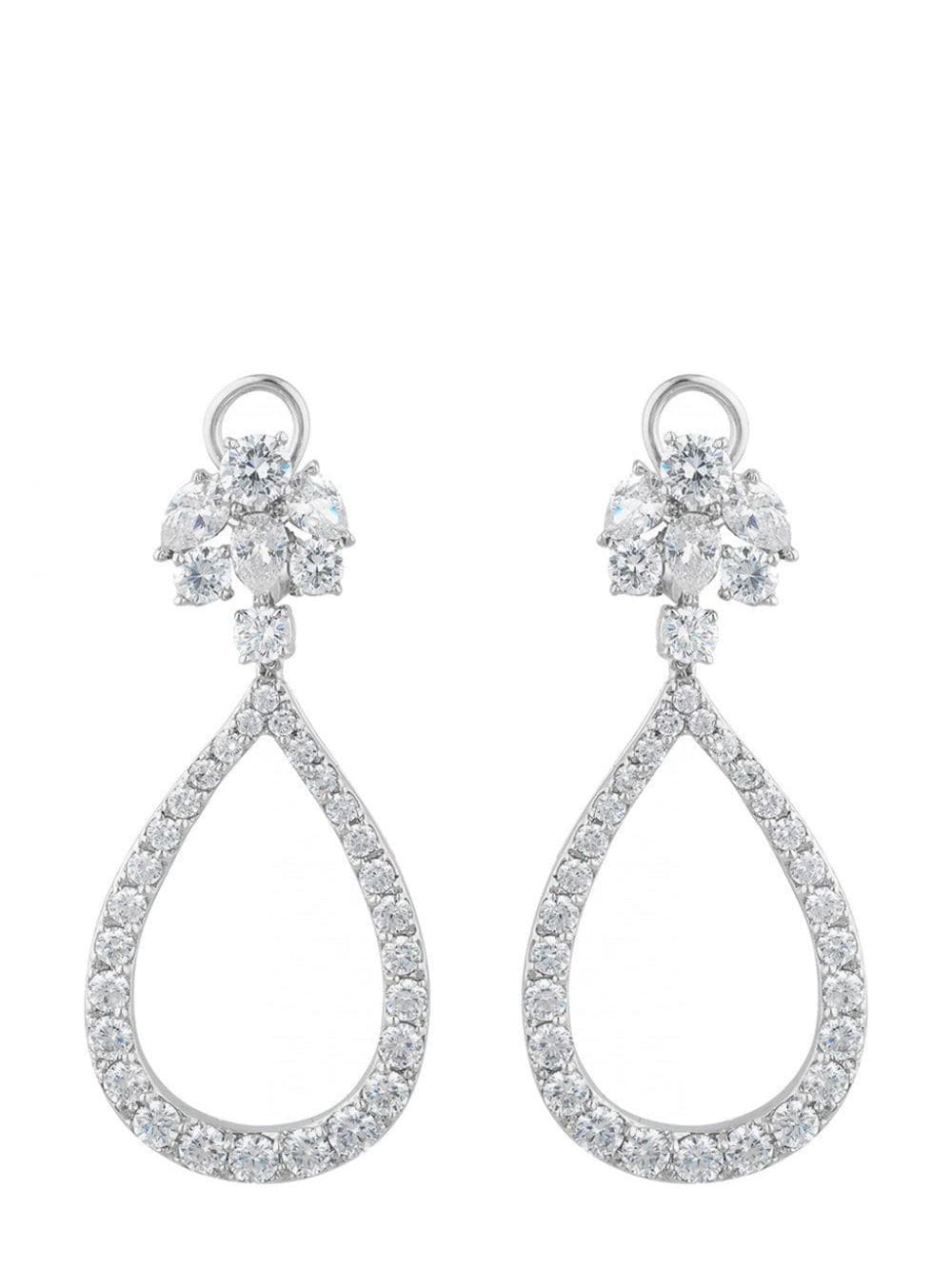 zirconia-embellished drop earrings