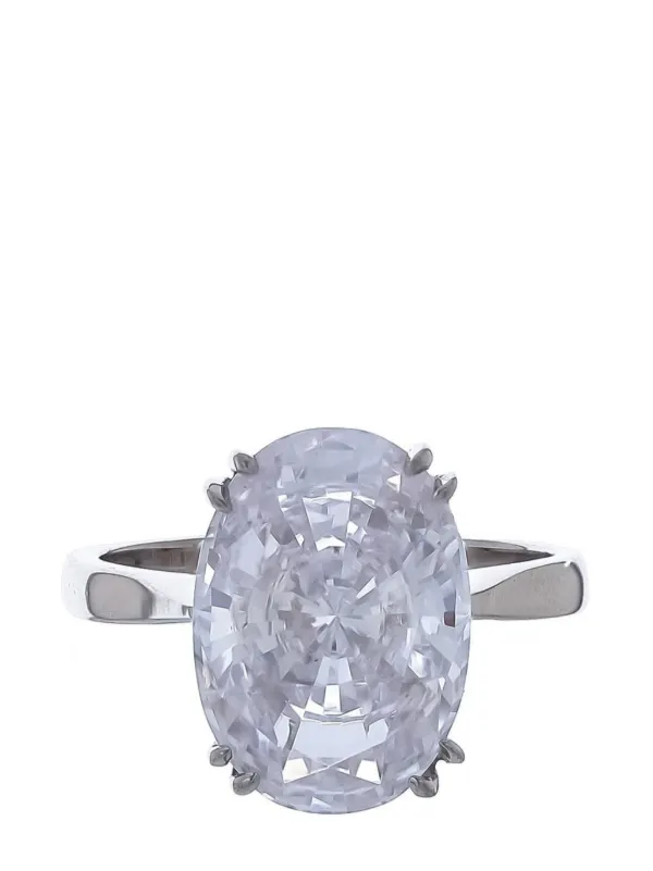 Fantasia By Deserio 14kt Gold Vermeil Oval Solitaire Ring White