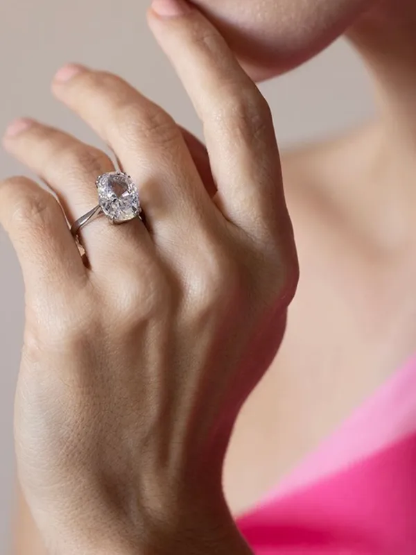 Fantasia By Deserio 14kt Gold Vermeil Oval Solitaire Ring White  FARFETCH PH