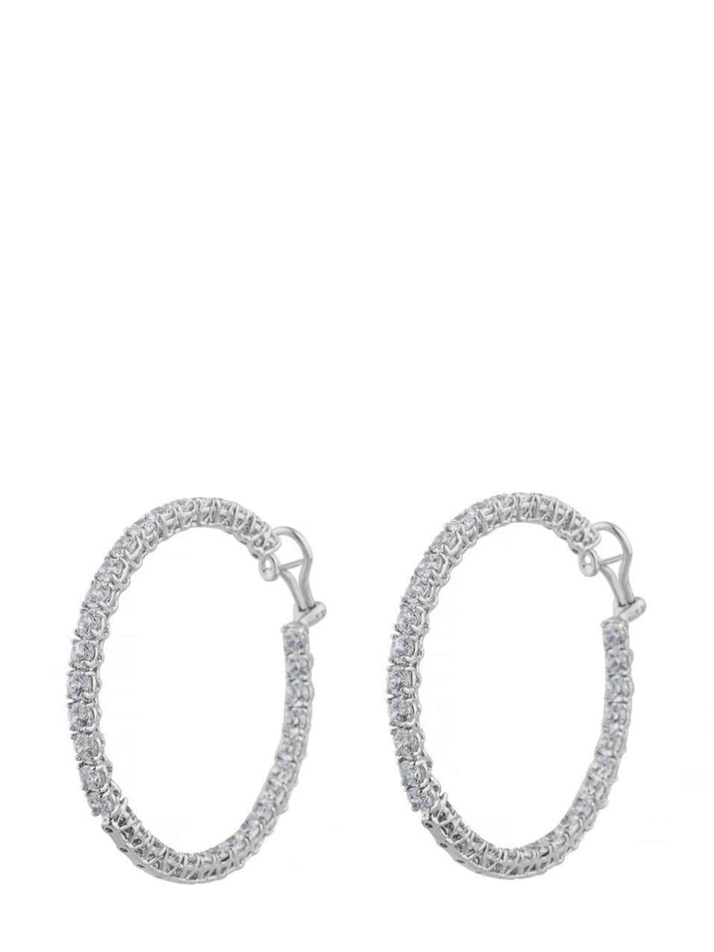 Fantasia By Deserio Embellished Hoop Earrings In White