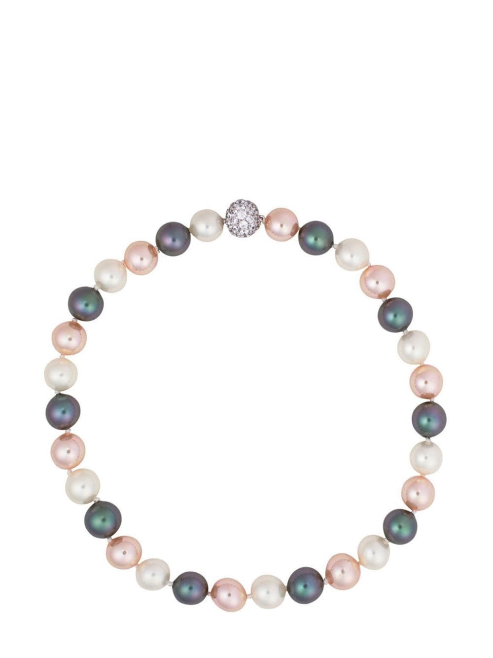 Fantasia By Deserio Faux-pearl Sterling Silver Necklace In Neutrals