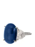 Fantasia by Deserio 14kt white gold Three Stone ring - Blue