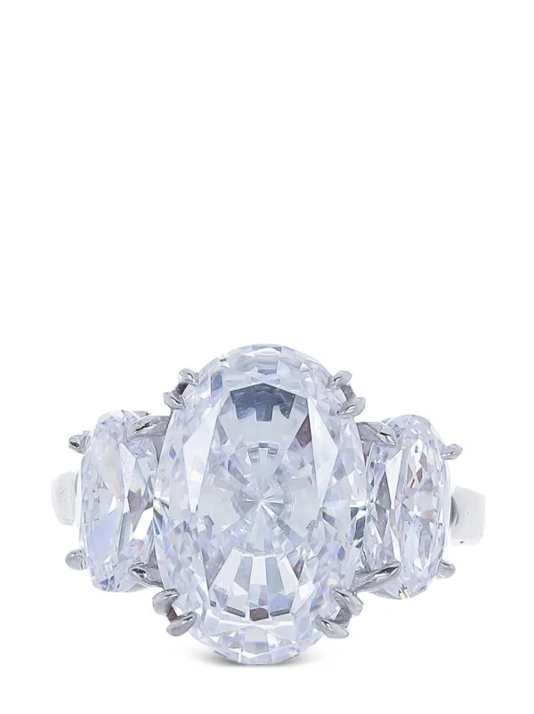 Fantasia By Deserio 14kt White Gold Triple Oval Ring Silver FARFETCH PH