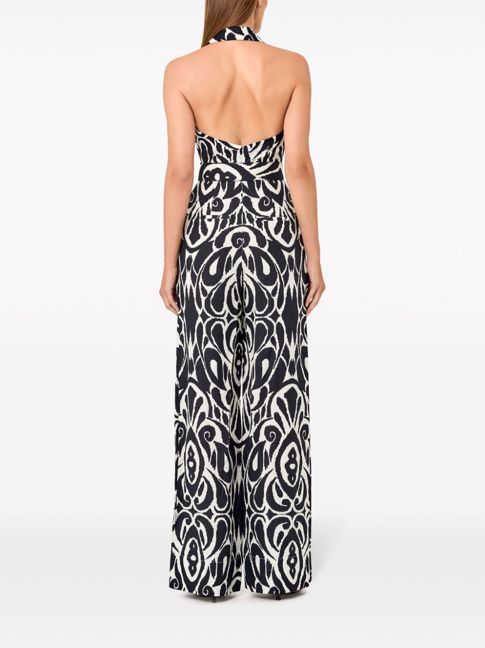 Shop Nicholas Stephania Inez-print Jumpsuit In Black