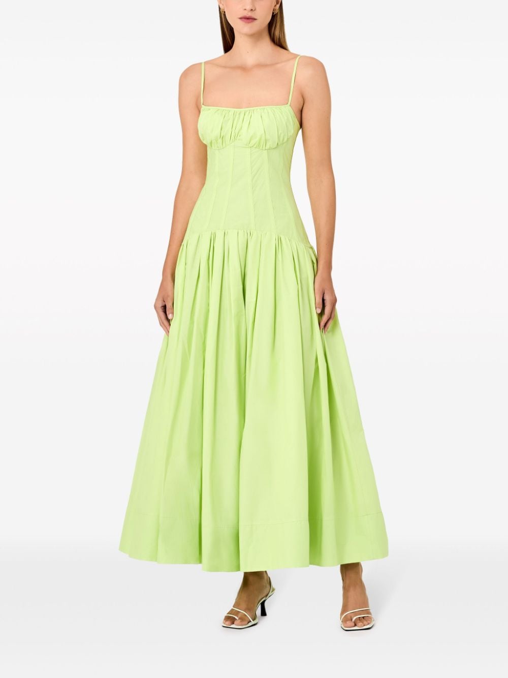 Shop Nicholas Dolma Cotton Dress In Green