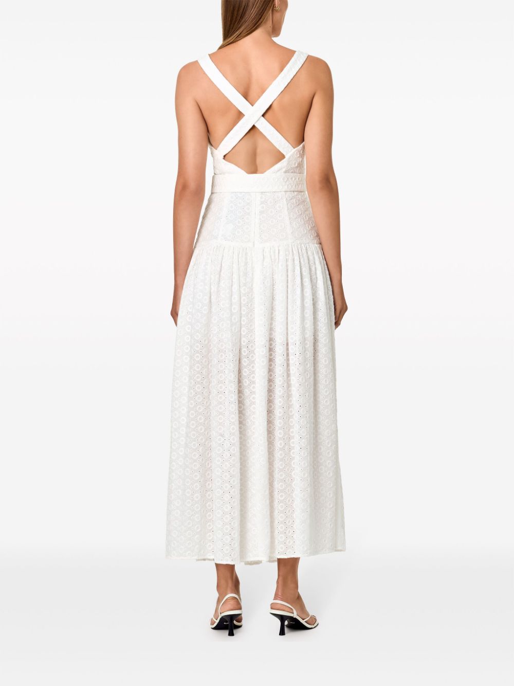 Shop Nicholas Yasmine Lace Dress In Weiss