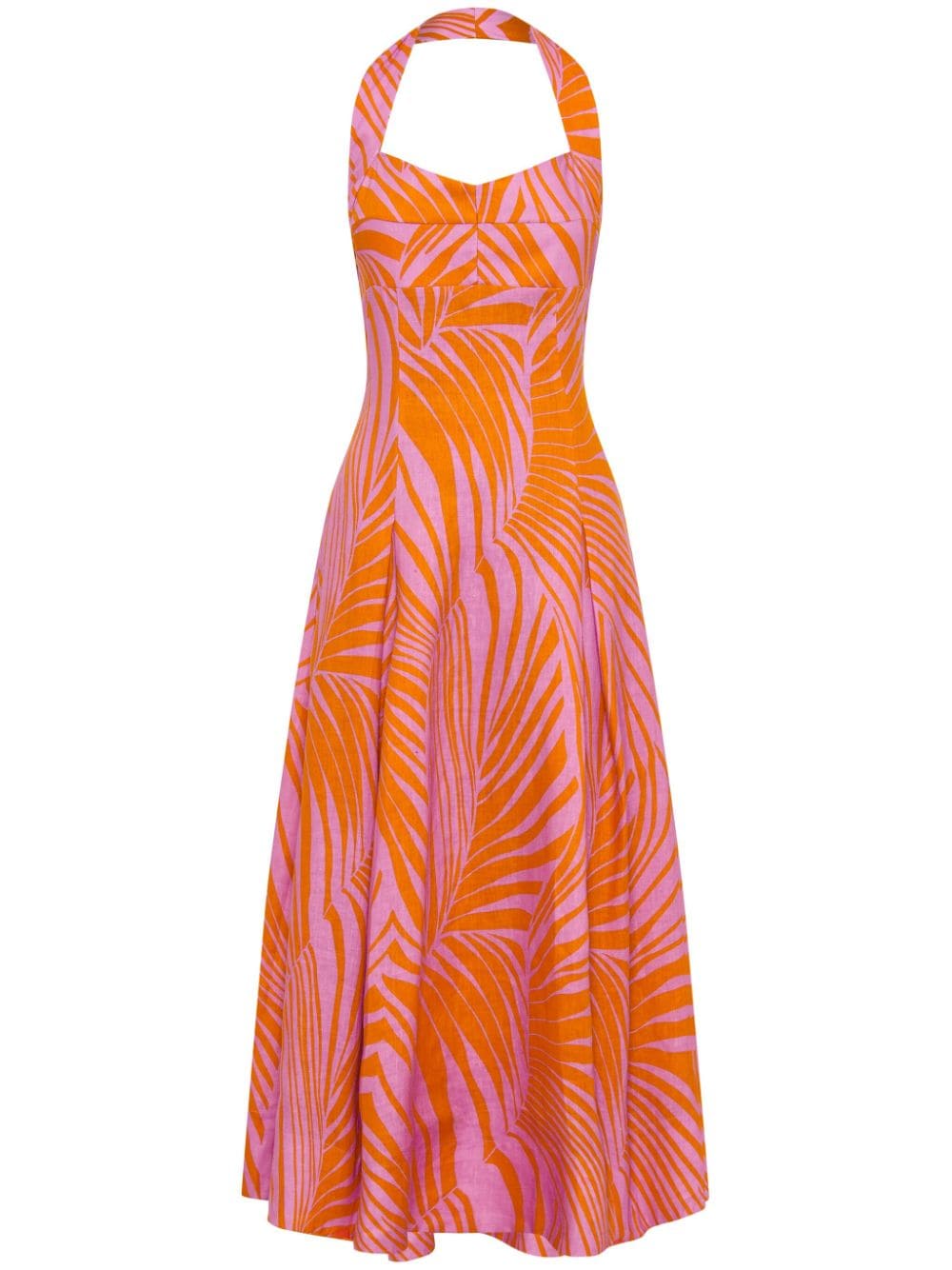 Seraphina palm-print linen dress