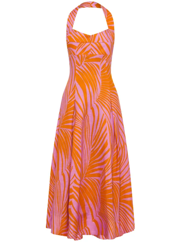 Palm print dress hotsell