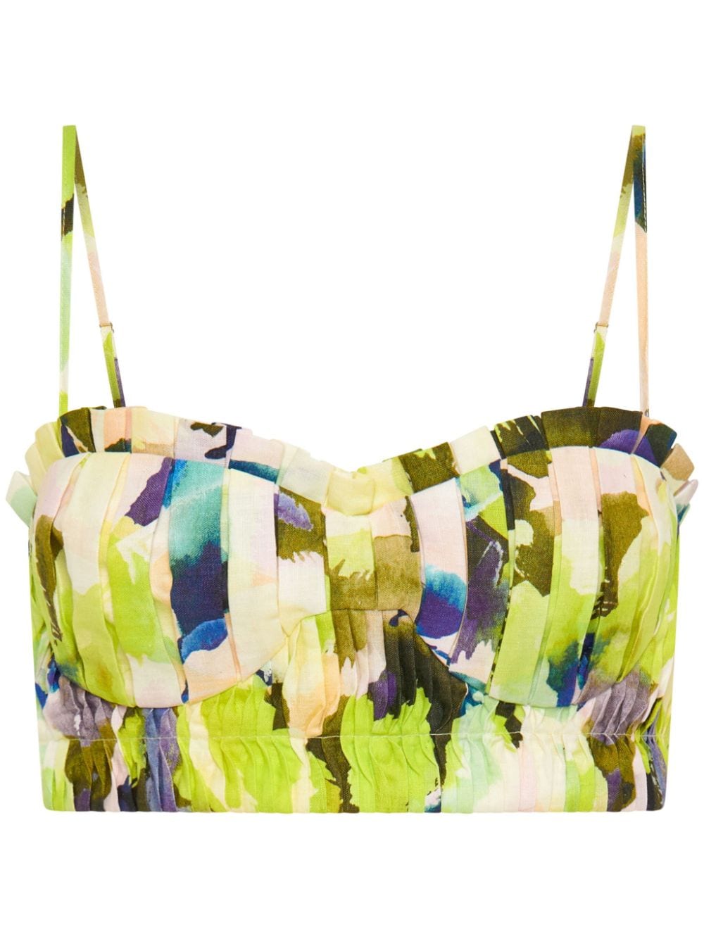 Nicholas Crina Pleated Bra Top In Green