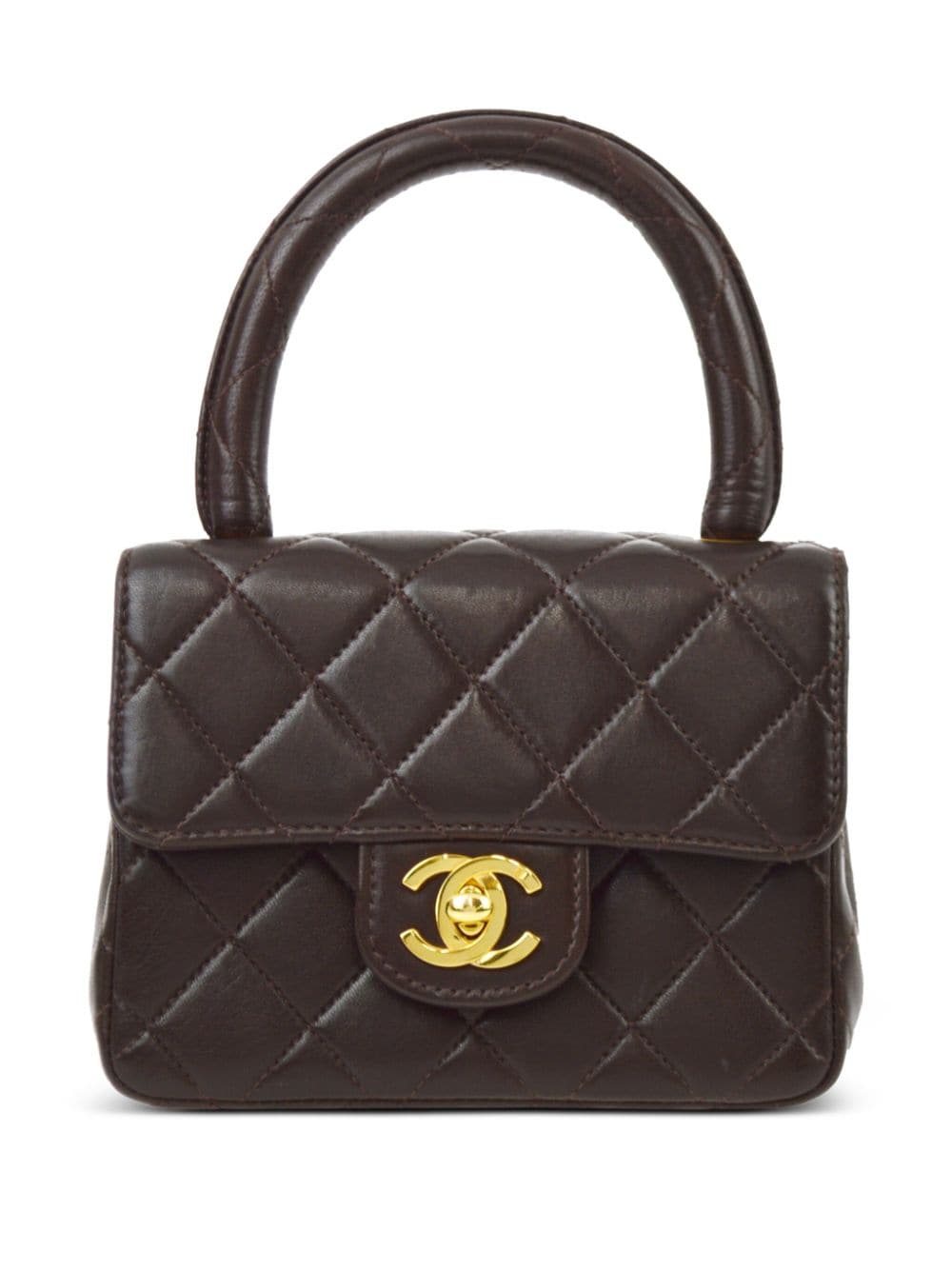 Pre-owned Chanel 1992 Mini Classic Flap Handbag In Brown
