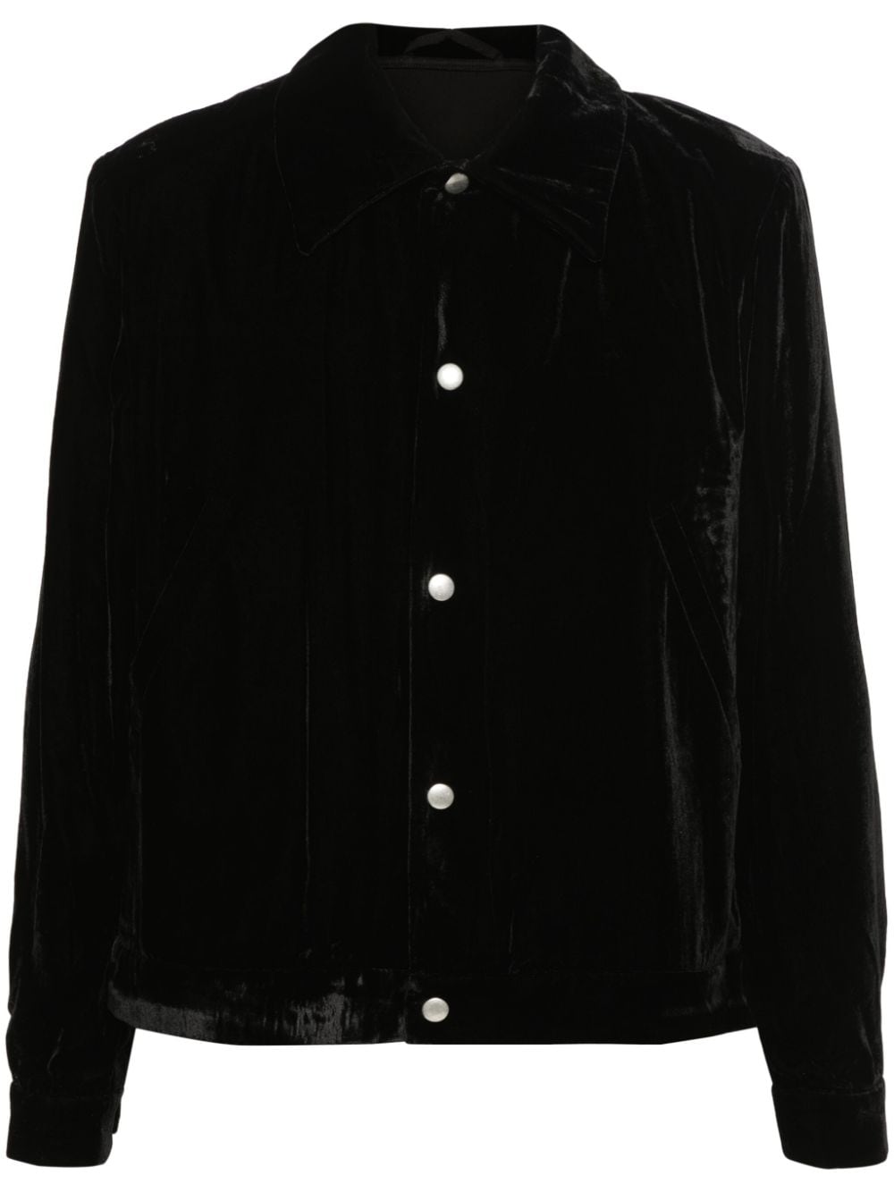 Shop Séfr Enzo Velour Jacket In Black