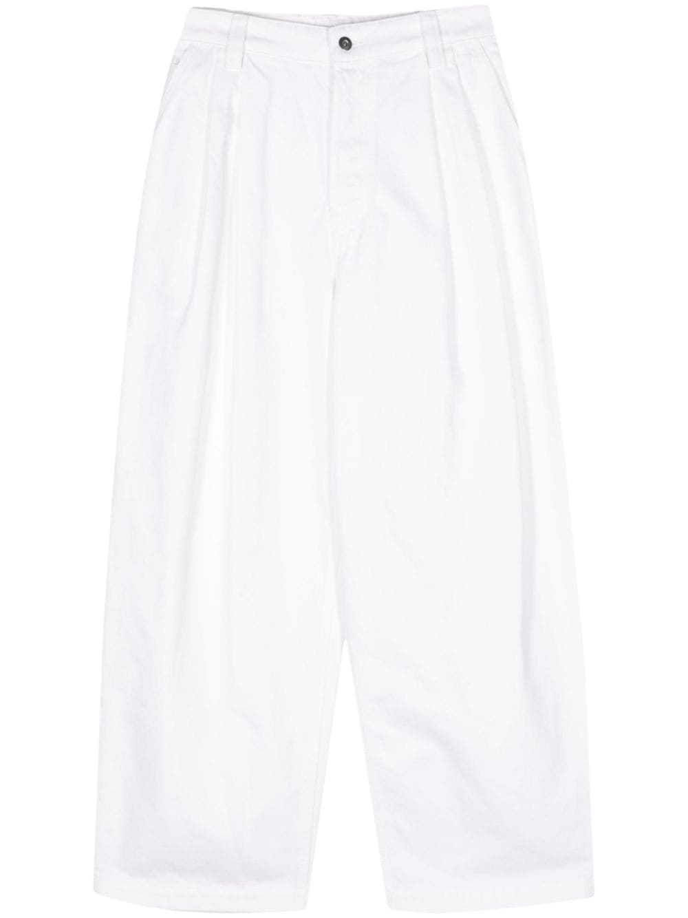 Bottega Veneta Pleated Wide-leg Jeans In White