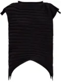 Pleats Please Issey Miyake Asymmetrical stripe top - Black