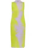 Pleats Please Issey Miyake abstract-print plissé midi dress - Green