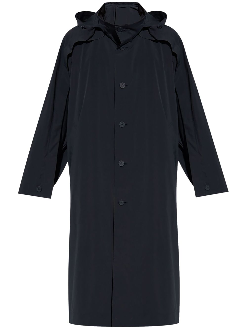 Issey Miyake Wing Stand-collar Hooded Coat In Blue