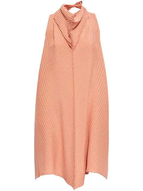Issey Miyake plissé halterneck mini dress