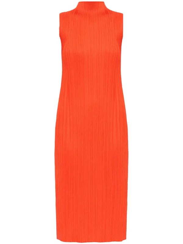 Pleats Please Issey Miyake Monthly Colors April Pleated Midi Dress Orange FARFETCH ZA