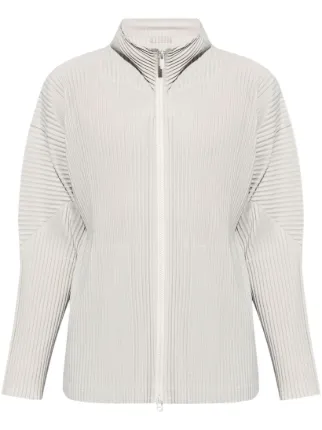 HOMME PLISSÉ ISSEY MIYAKE ジップアップ Homme Plissé Issey Miyake Grey Basics Zip-Up Jacket Homme