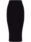 Issey Miyake seersucker midi pencil skirt - Black