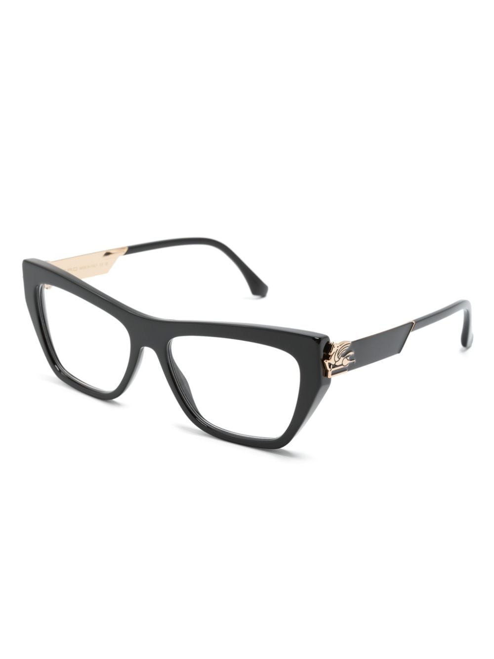 ETRO Pegaso-motif butterfly-frame glasses - Zwart