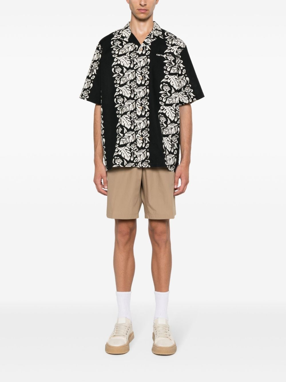 Carhartt WIP S/S Floral shirt - Zwart