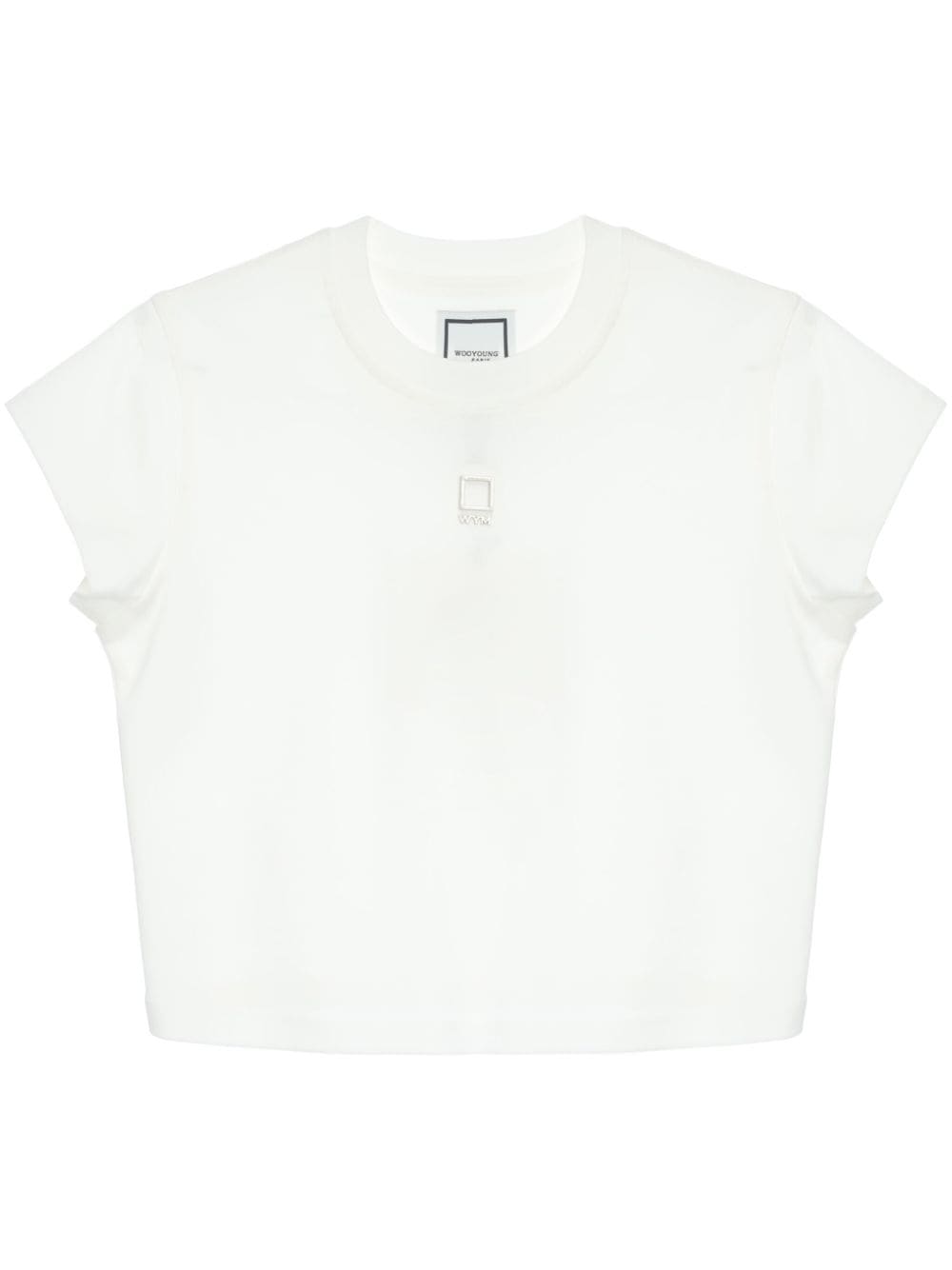 Wooyoungmi Logo-appliqué Cropped T-shirt In White