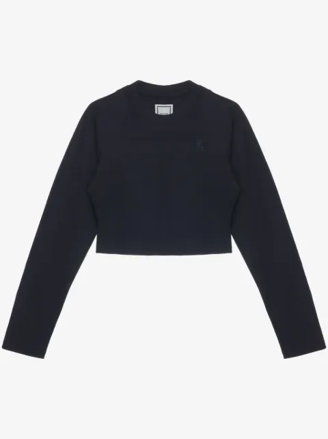 Wooyoungmi logo-embroidered cropped T-shirt