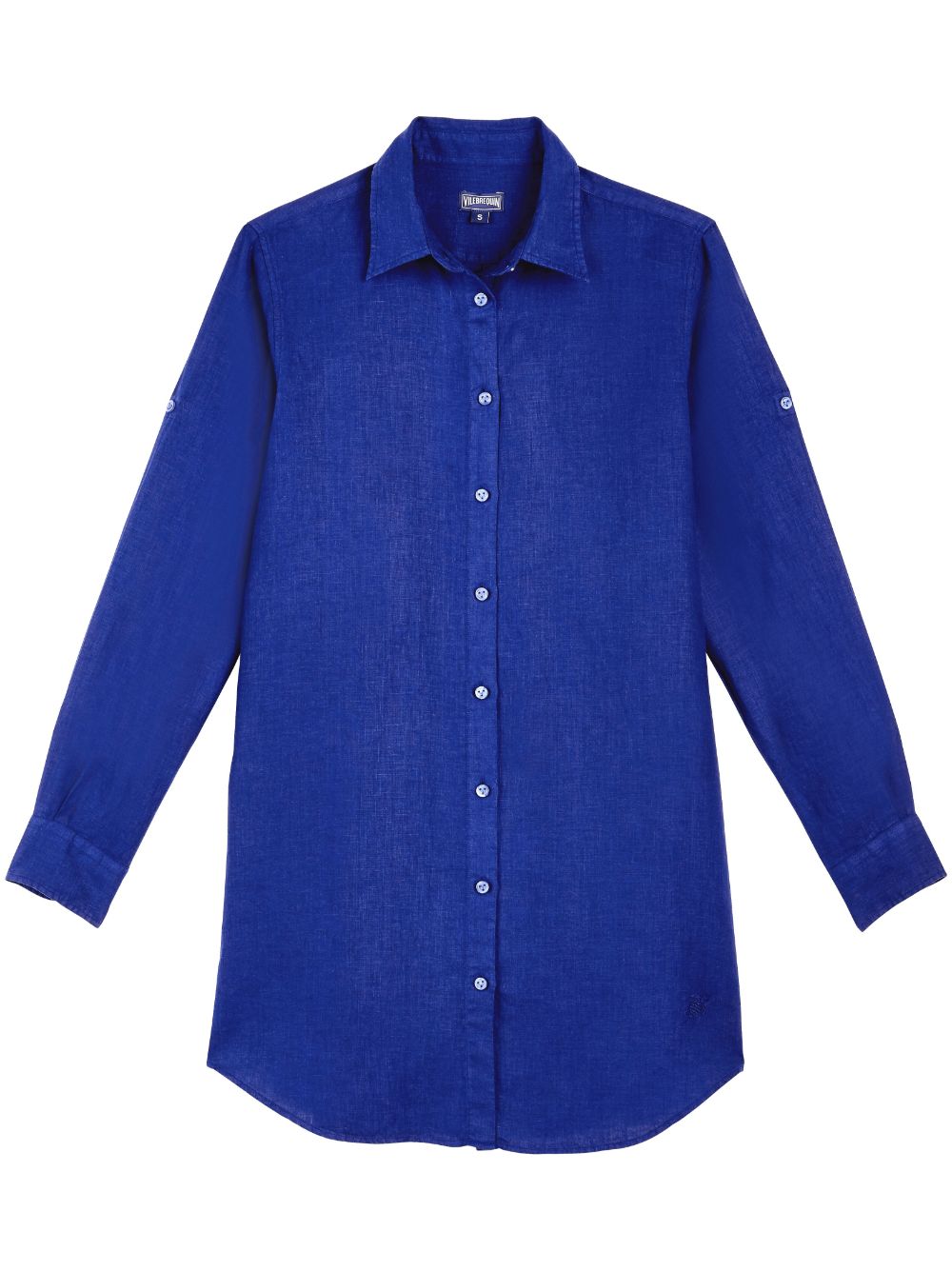 Vilebrequin Fragrance organic linen shirtdress Blauw