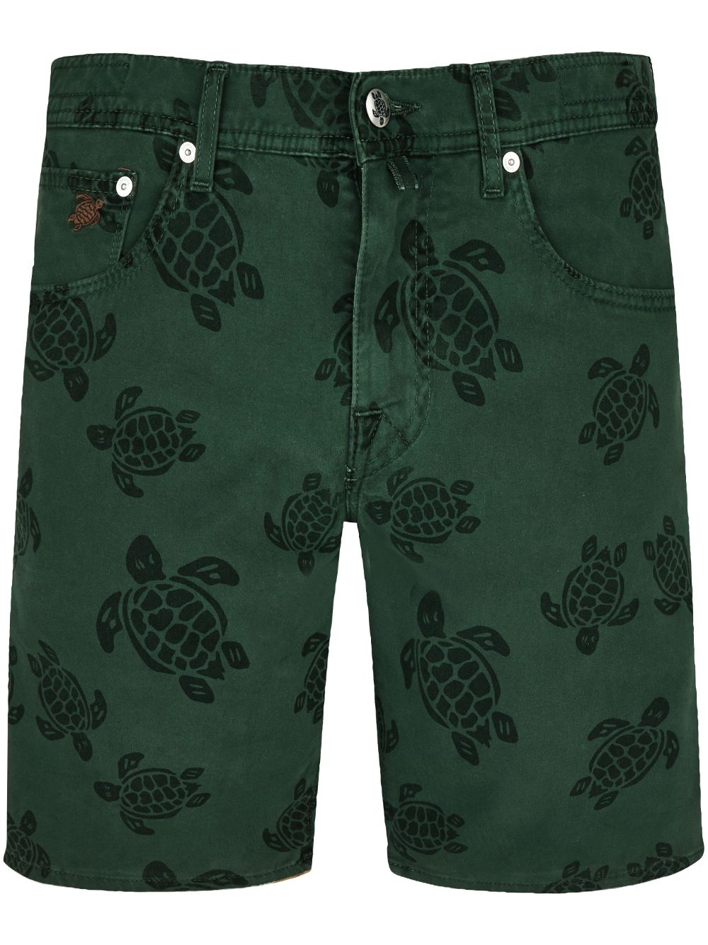 Vilebrequin Logo-print Cotton-blend Shorts In Green
