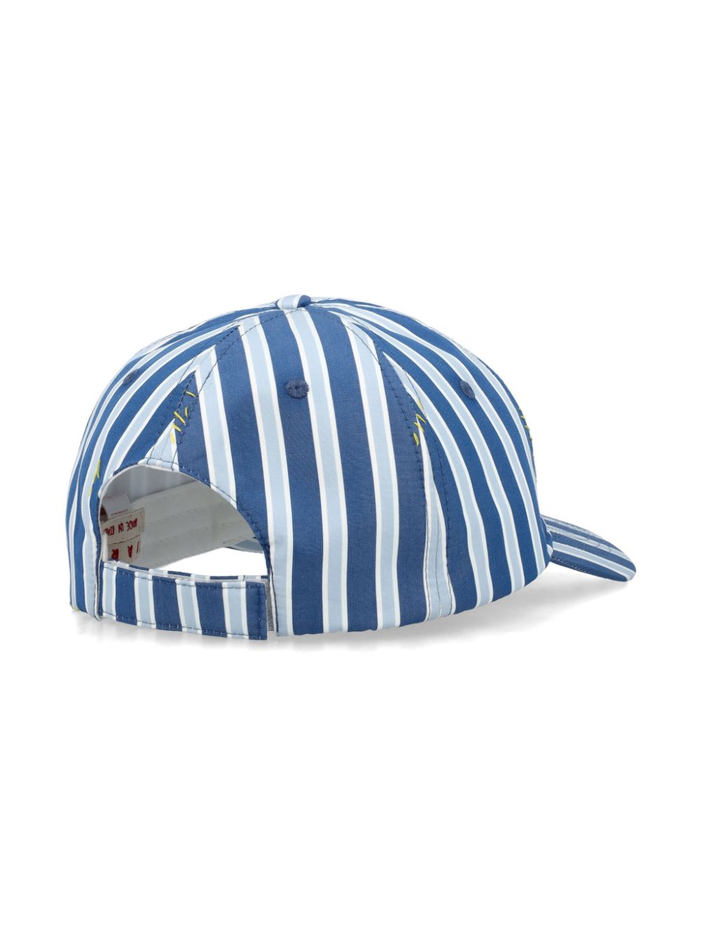 Shop Marni Striped Cotton Baseball Cap In Blue