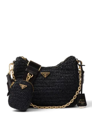 【PRADA】Re-Edition 2005 クロシェバッグ ポーチ＆キーリング付 Prada Re-Edition 2005 クロシェバッグ | ブラック | FARFETCH JP