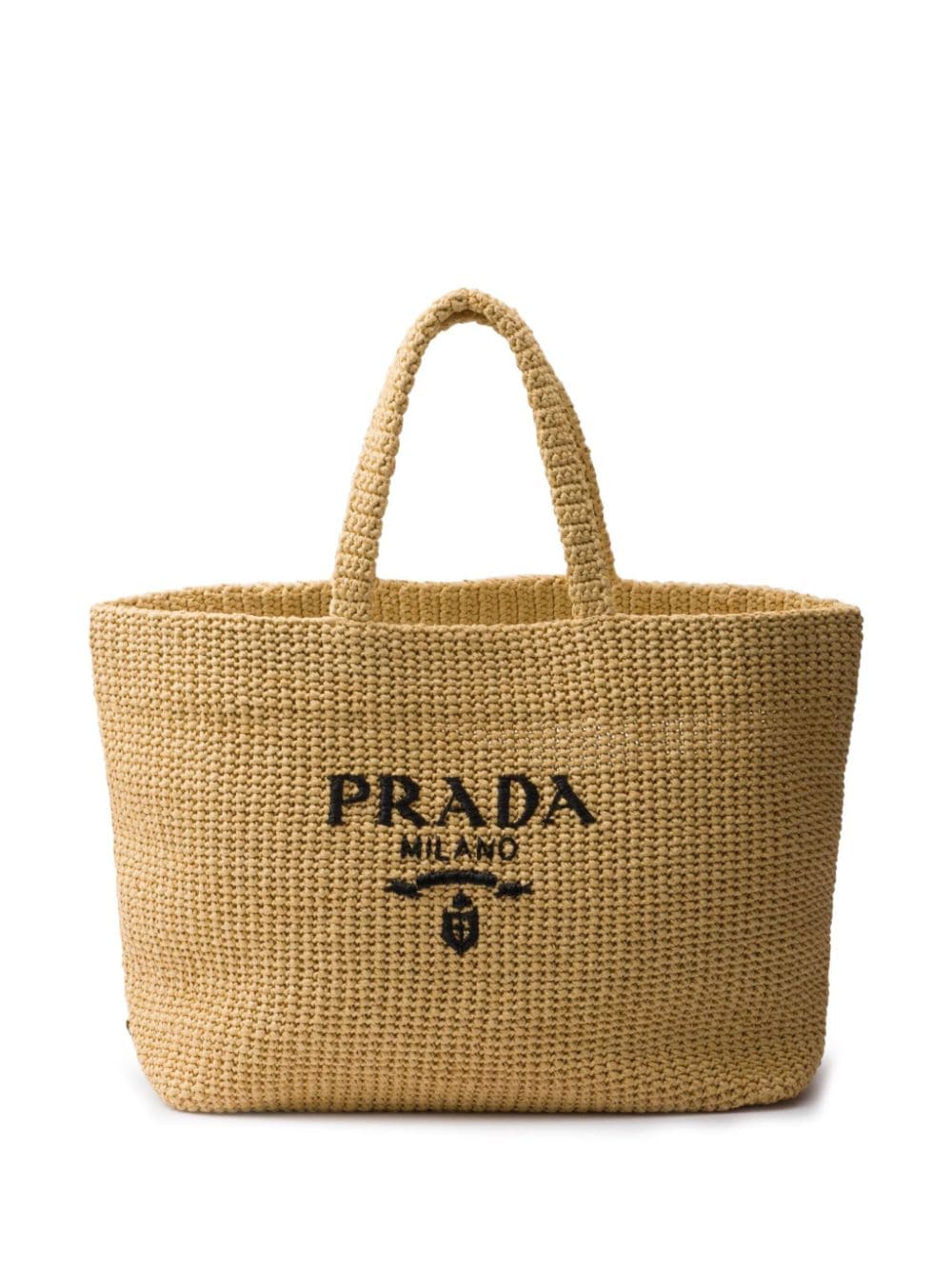 Image 1 of Prada tote de crochet con logo bordado