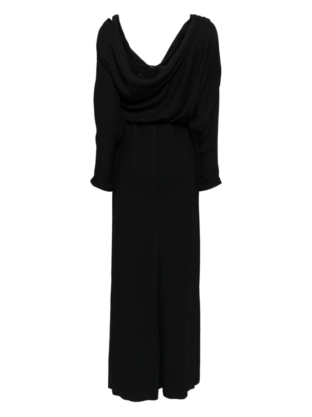 Shop Giambattista Valli Draped Belted Midi Dress In Black