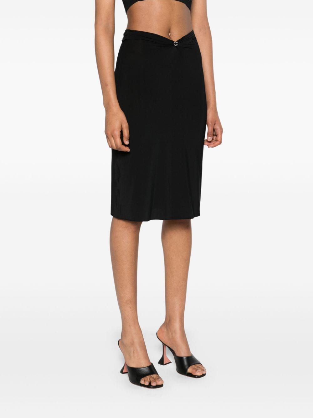 Shop Coperni Triangle-hardware Midi Skirt In Black