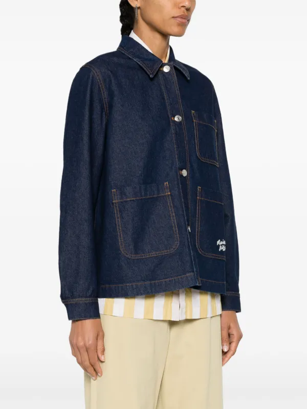 Maison Kitsuné logo-embroidered Denim Jacket | Blue