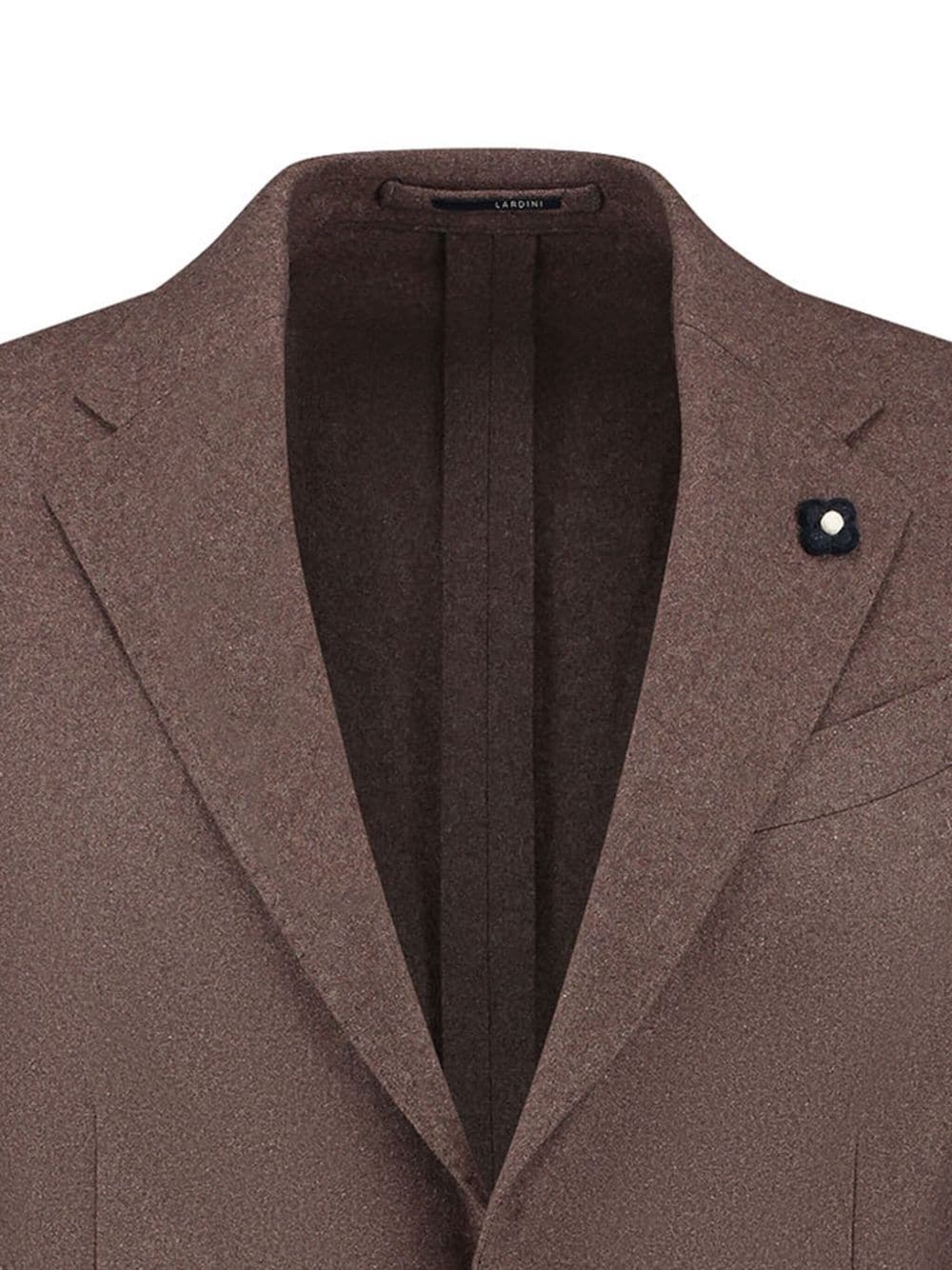 Shop Lardini Brooch-detail Single-breasted Blazer In Brown