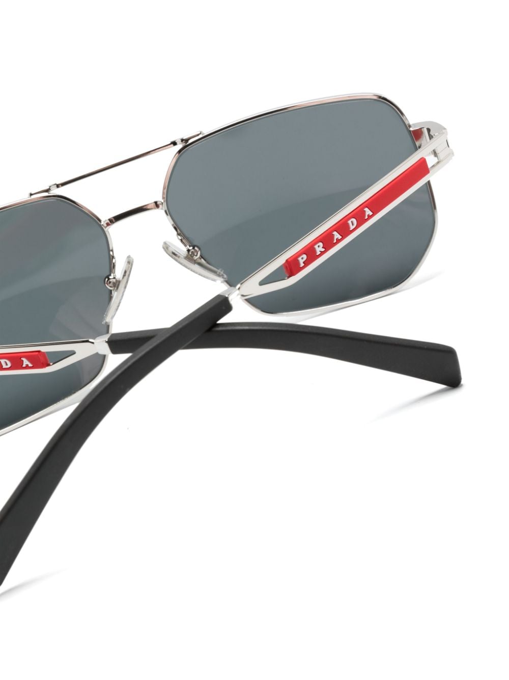 Shop Prada Pilot-frame Sunglasses In Silver