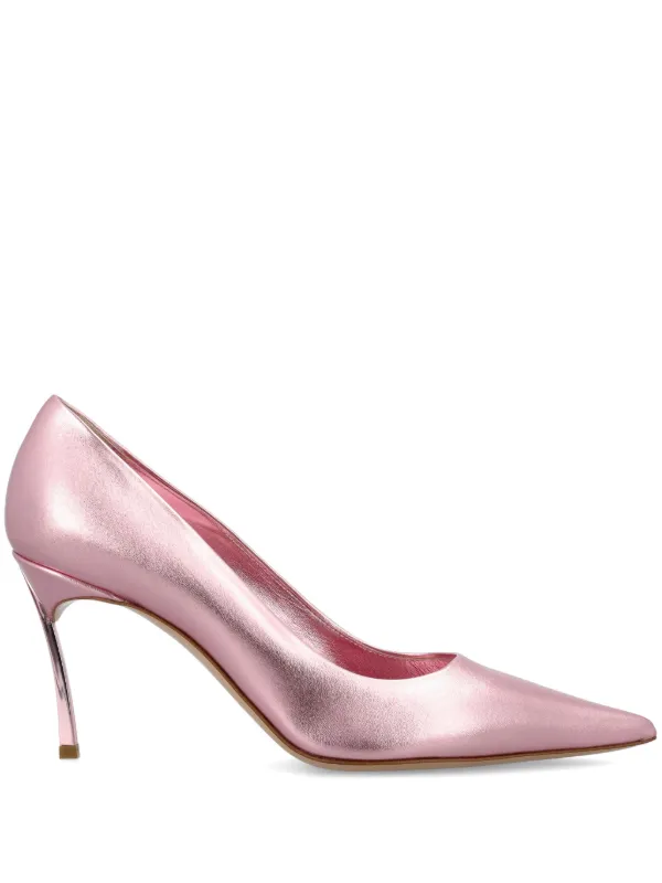 Casadei Flash Goldust metallic-effect Pumps Pink FARFETCH JO