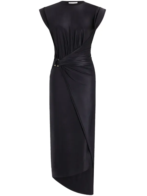 chinese dress ladies Lace Detail S/Less Ruched Midi Dress main image 0
