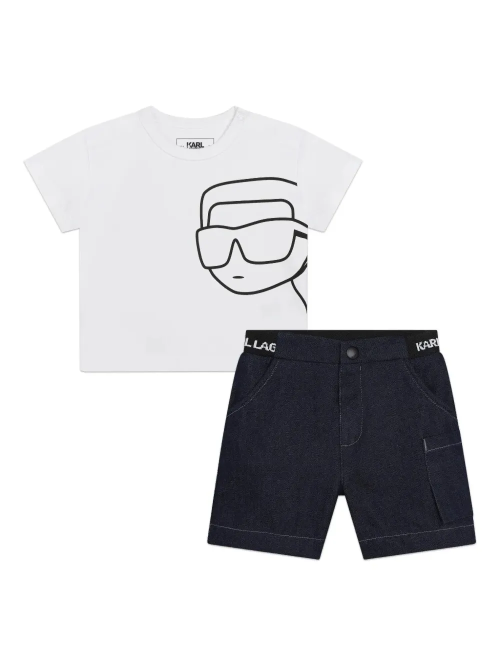 Karl Lagerfeld Kids graphic-print shorts (set of two) - ブルー Karl Lagerfeld Kids graphic-print shorts (set of two) - ブルー