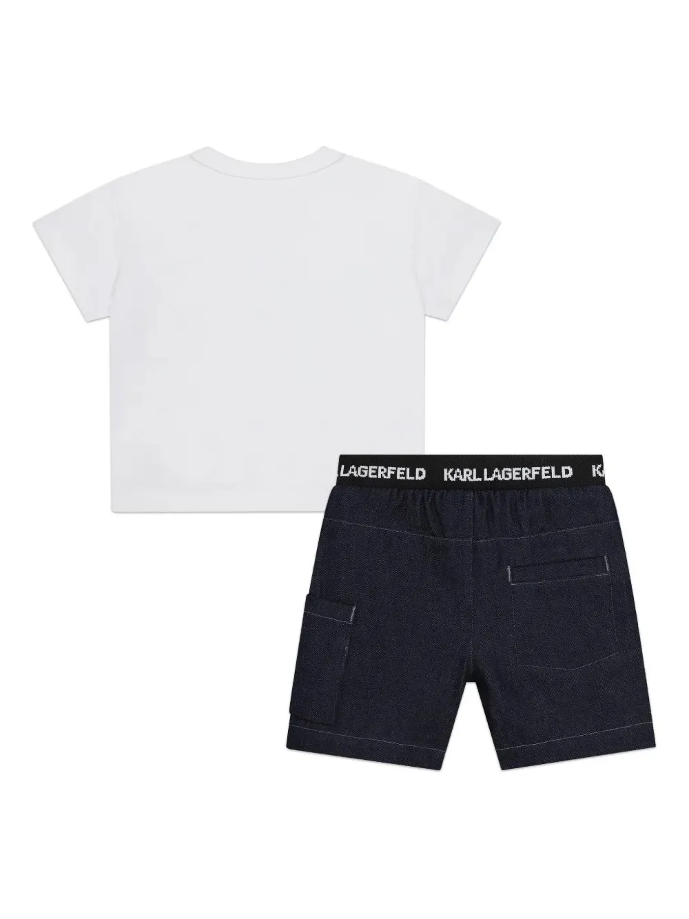 Karl Lagerfeld Kids Shortsset met grafische print Blauw