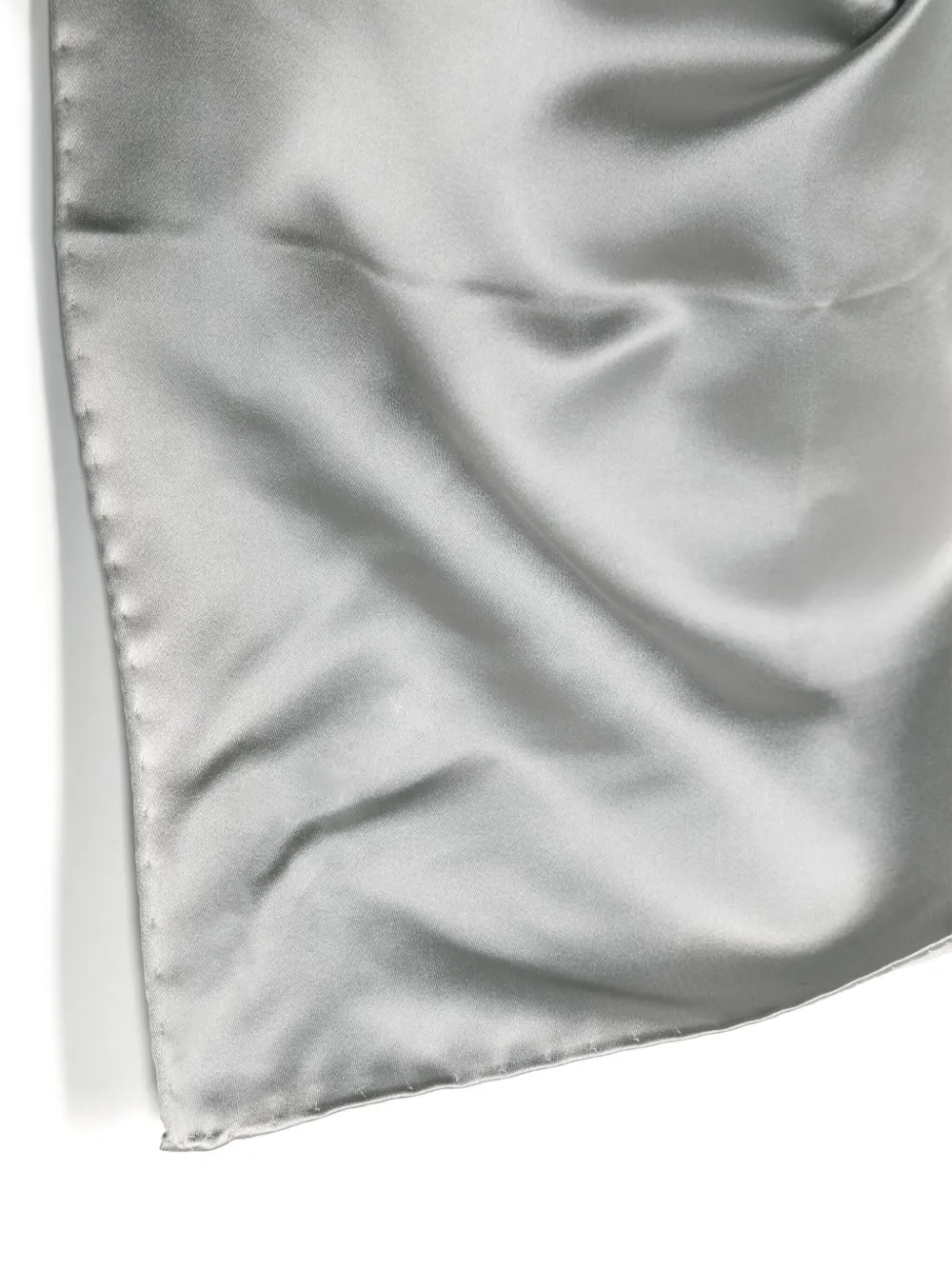 Corneliani Silk Satin Handkerchief In Grau