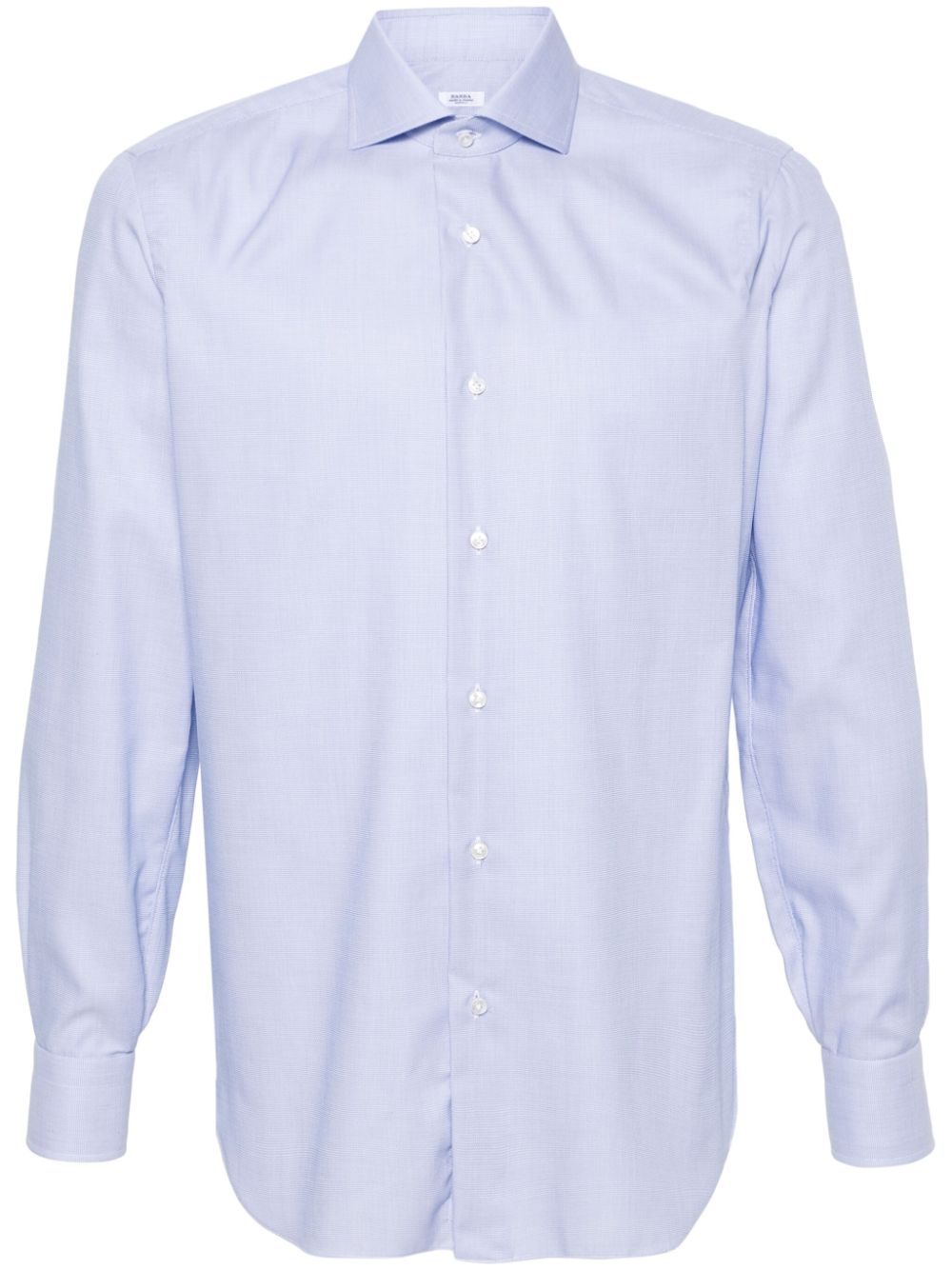 Barba Jacquard Cotton Shirt In Blau